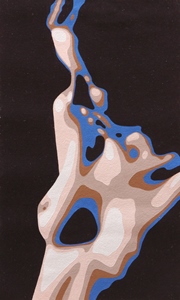Nude in pale brown and blue by Christopher Droop